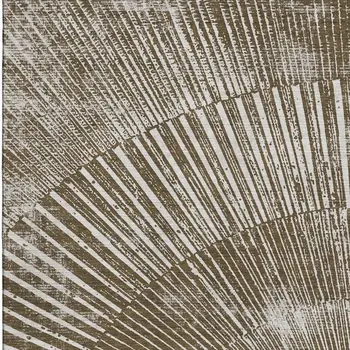 3' X 5' Chocolate And Ivory Geometric Washable Area Rug With UV Protection