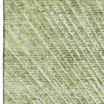 3' X 5' Sage And Ivory Geometric Washable Area Rug With UV Protection