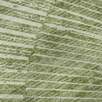 5' X 8' Sage And Ivory Geometric Washable Area Rug With UV Protection
