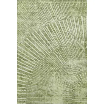 10' X 14' Sage And Ivory Geometric Washable Area Rug With UV Protection