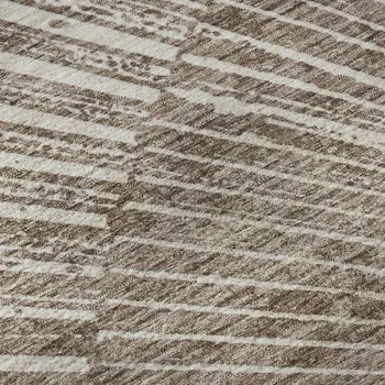 5' X 8' Taupe And Ivory Geometric Washable Area Rug With UV Protection