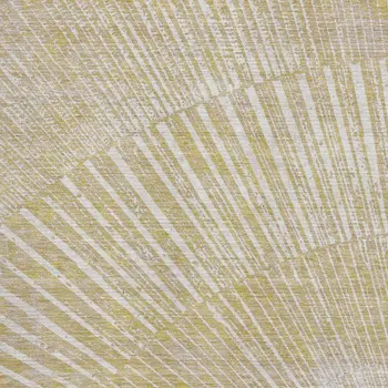 3' X 5' Wheat And Beige Geometric Washable Area Rug With UV Protection