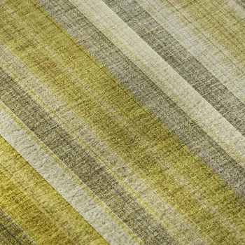 3' X 5' Gold And Ivory Striped Washable Area Rug With UV Protection