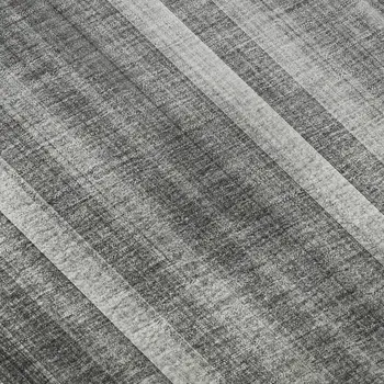 9' X 12' Gray And Ivory Striped Washable Area Rug With UV Protection