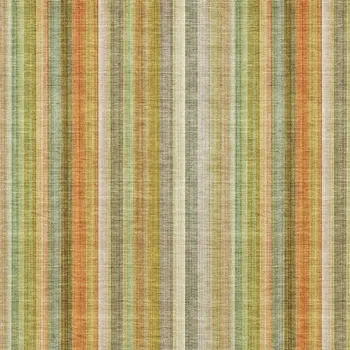 5' X 8' Khaki Orange And Beige Striped Washable Area Rug With UV Protection