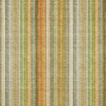 8' X 10' Khaki Orange And Beige Striped Washable Area Rug With UV Protection