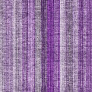 5' X 8' Purple And Ivory Striped Washable Area Rug With UV Protection