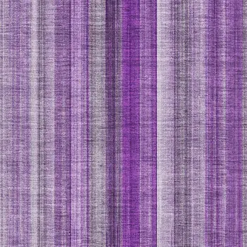 8' X 10' Purple And Ivory Striped Washable Area Rug With UV Protection