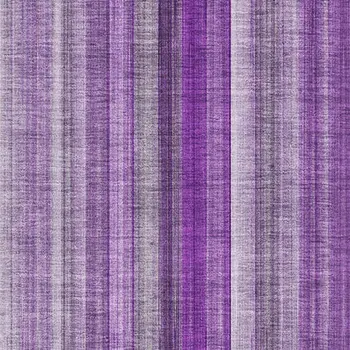 10' X 14' Purple And Ivory Striped Washable Area Rug With UV Protection