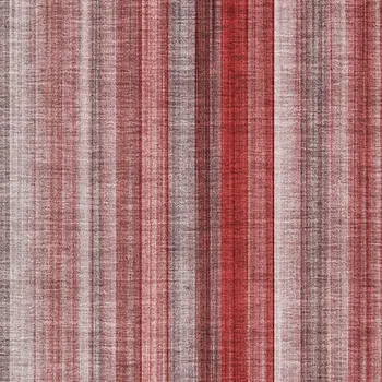 3' X 5' Red And Ivory Striped Washable Area Rug With UV Protection