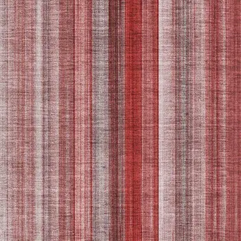 9' X 12' Red And Ivory Striped Washable Area Rug With UV Protection