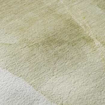 9' X 12' Green Gold And Ivory Abstract Washable Area Rug With UV Protection
