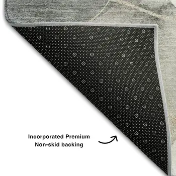 3' X 5' Ivory And Beige Abstract Washable Area Rug With UV Protection