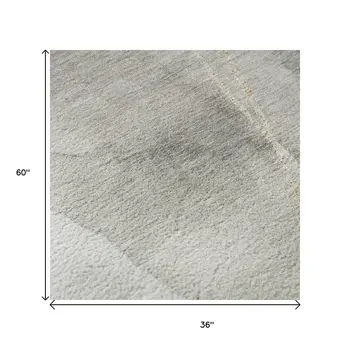 3' X 5' Ivory And Beige Abstract Washable Area Rug With UV Protection