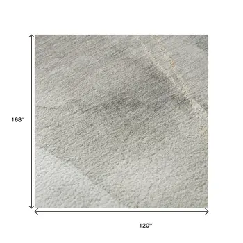 10' X 14' Ivory And Beige Abstract Washable Area Rug With UV Protection