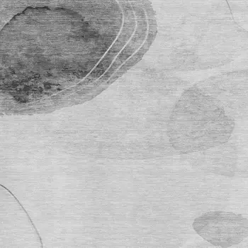 8' X 10' Gray And Ivory Abstract Washable Area Rug With UV Protection