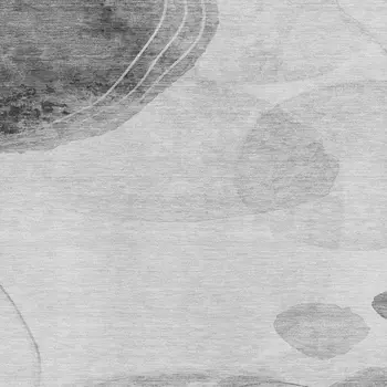 10' X 14' Gray And Ivory Abstract Washable Area Rug With UV Protection