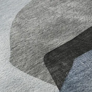 9' X 12' Blue And Gray Abstract Washable Area Rug With UV Protection