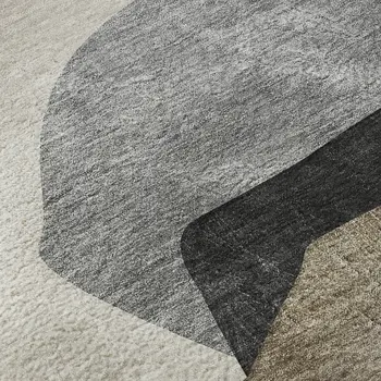 9' X 12' Brown And Gray Abstract Washable Area Rug With UV Protection