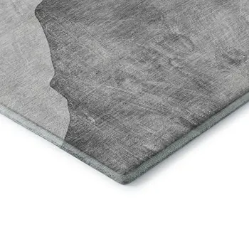 9' X 12' Gray And Silver Abstract Washable Area Rug With UV Protection