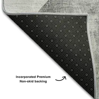10' X 14' Gray And Silver Abstract Washable Area Rug With UV Protection