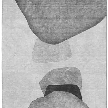 10' X 14' Gray And Silver Abstract Washable Area Rug With UV Protection