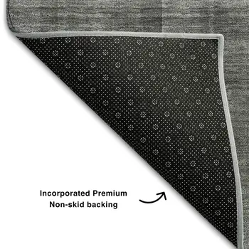 8' Gray And Ivory Plaid Washable Round Rug With UV Protection