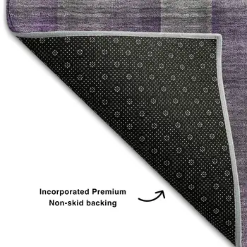 8' X 10' Purple And Gray Plaid Washable Area Rug With UV Protection