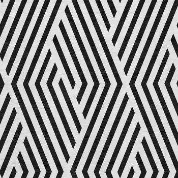 9' X 12' Black And Ivory Geometric Washable Area Rug With UV Protection