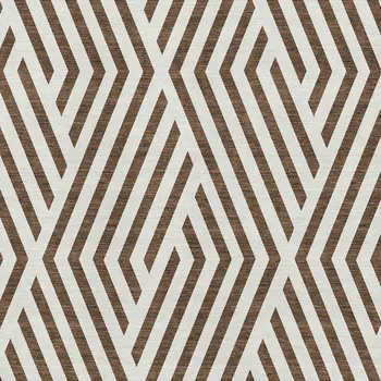 3' X 5' Brown And Ivory Geometric Washable Area Rug With UV Protection