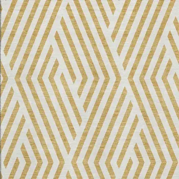 5' X 8' Gold And Ivory Geometric Washable Area Rug With UV Protection