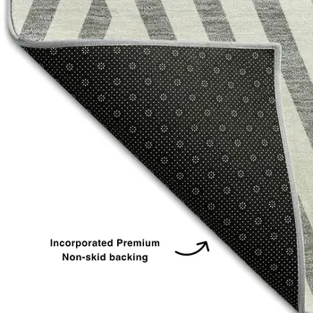 3' X 5' Gray And Ivory Geometric Washable Area Rug With UV Protection