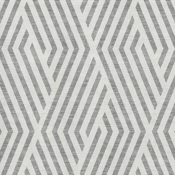 5' X 8' Gray And Ivory Geometric Washable Area Rug With UV Protection