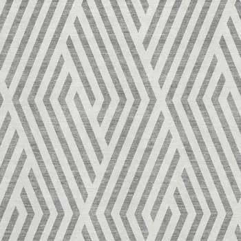 8' X 10' Gray And Ivory Geometric Washable Area Rug With UV Protection