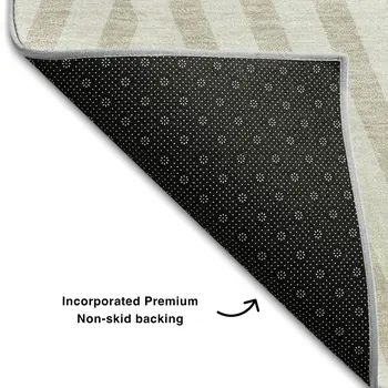 9' X 12' Ivory And Beige Geometric Washable Area Rug With UV Protection