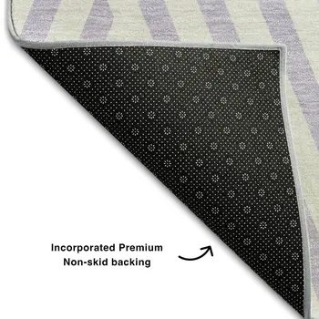 5' X 8' Lavender And Ivory Geometric Washable Area Rug With UV Protection