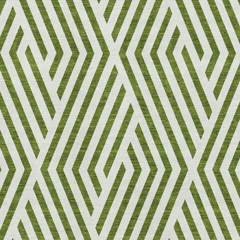 9' X 12' Olive Green And Ivory Geometric Washable Area Rug With UV Protection