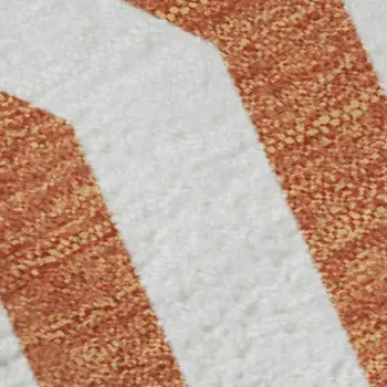 9' X 12' Rust And Ivory Geometric Washable Area Rug With UV Protection