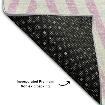 10' X 14' Pink And Ivory Geometric Washable Area Rug With UV Protection
