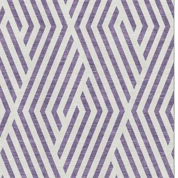 8' X 10' Purple And Ivory Geometric Washable Area Rug With UV Protection