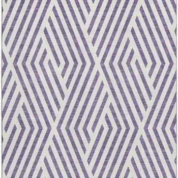 8' X 10' Purple And Ivory Geometric Washable Area Rug With UV Protection