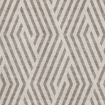 5' X 8' Taupe And Ivory Geometric Washable Area Rug With UV Protection