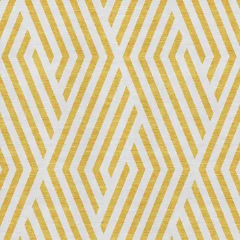 8' X 10' Yellow And Ivory Geometric Washable Area Rug With UV Protection