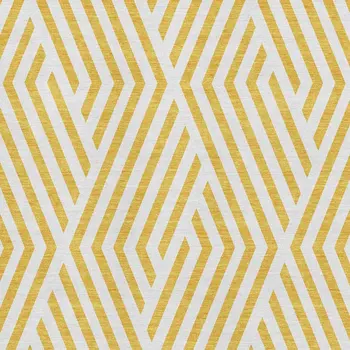 9' X 12' Yellow And Ivory Geometric Washable Area Rug With UV Protection