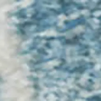 5' X 8' Denim Blue And Ivory Floral Washable Area Rug With UV Protection