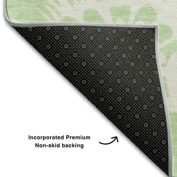 3' X 5' Mint Green And Ivory Floral Washable Area Rug With UV Protection