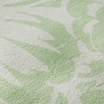 10' X 14' Mint Green And Ivory Floral Washable Area Rug With UV Protection