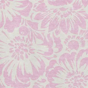 3' X 5' Pink And Ivory Floral Washable Area Rug With UV Protection