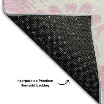 5' X 8' Pink And Ivory Floral Washable Area Rug With UV Protection