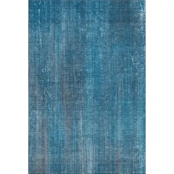 3' X 5' Blue And Gray Striped Washable Area Rug With UV Protection